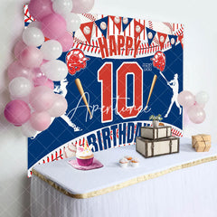 Aperturee - Aperturee Lively Baseball Theme 10Th Birthday Dynamic Backdrop