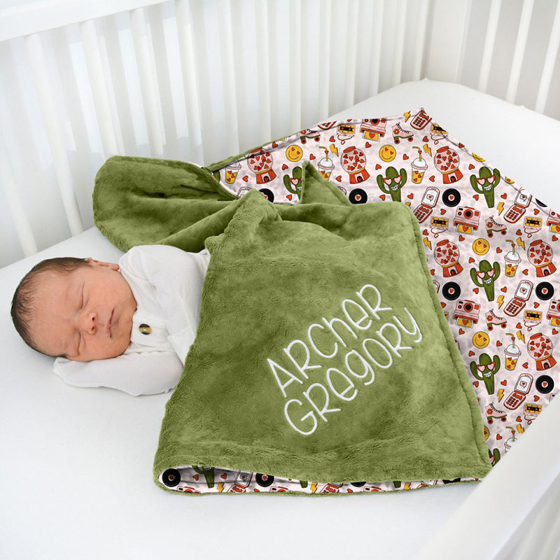 Aperturee - Aperturee Love Fashion Cactus Modern Life Minky Baby Blanket