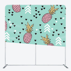 Aperturee - Aperturee Love Pink Pineapple Turquoise Birthday Backdrop For Kids