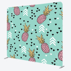 Aperturee - Aperturee Love Pink Pineapple Turquoise Birthday Backdrop For Kids