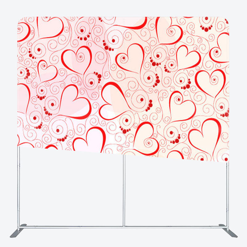 Aperturee - Aperturee Lovely Hearts Pattern Pink Valentines Day Backdrop