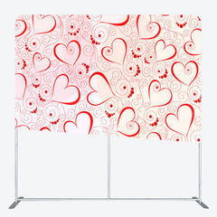 Aperturee - Aperturee Lovely Hearts Pattern Pink Valentines Day Backdrop