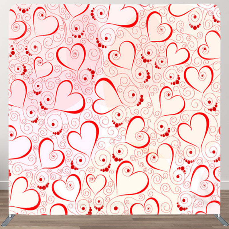 Aperturee - Aperturee Lovely Hearts Pattern Pink Valentines Day Backdrop