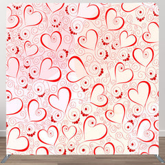 Aperturee - Aperturee Lovely Hearts Pattern Pink Valentines Day Backdrop