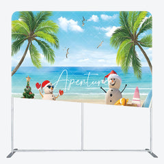 Aperturee - Aperturee Luau Palm Island Xmas In July Pillow Case Backdrop