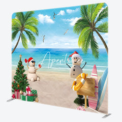 Aperturee - Aperturee Luau Palm Island Xmas In July Pillow Case Backdrop