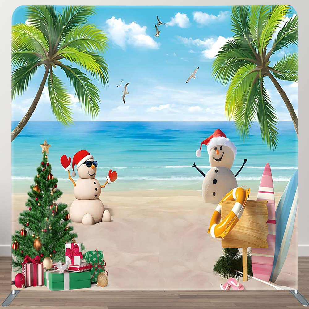 Aperturee - Aperturee Luau Palm Island Xmas In July Pillow Case Backdrop