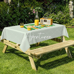 Aperturee - Aperturee Lucky Charm Designed Green Gold Rainbow Tablecloth