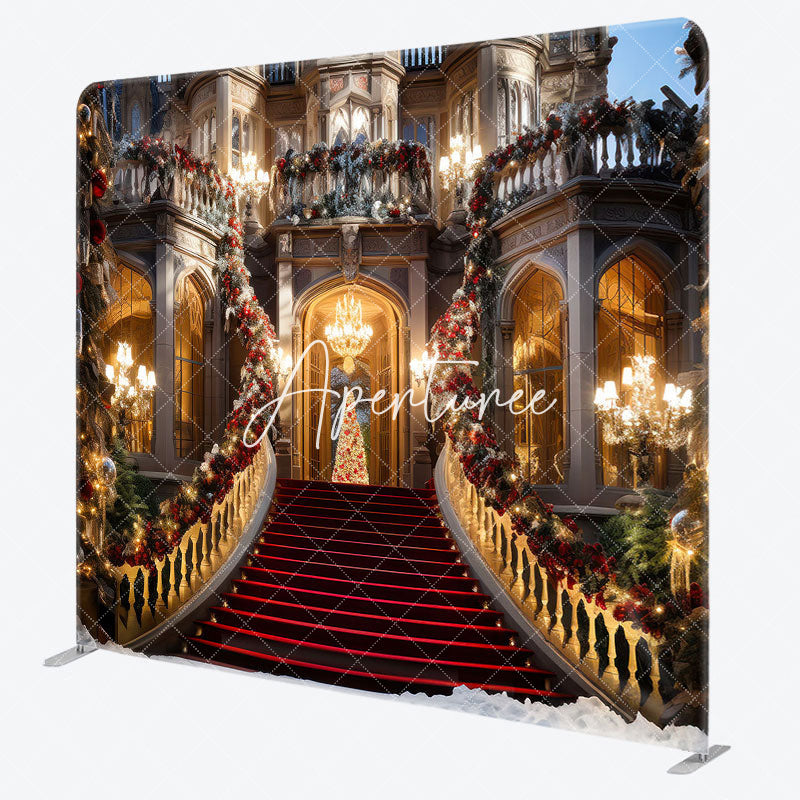 Aperturee - Aperturee Luxurious Castle Sparkling Pillow Cover Backdrop