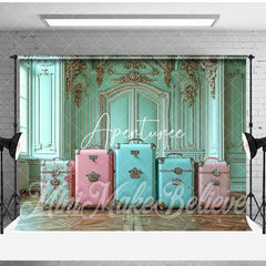 Aperturee - Aperturee Luxurious Wall Colorful Luggage Room Set Backdrop