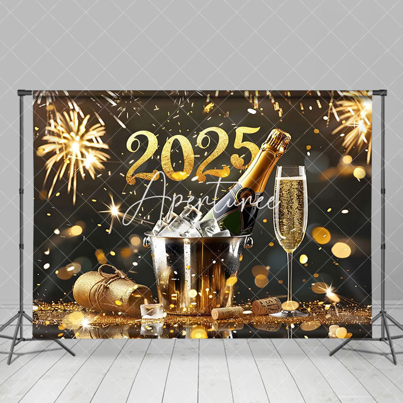 Aperturee - Aperturee Luxury Golden Ice Beer 2025 New Year Backdrop