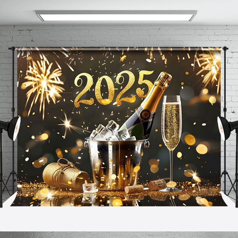 Aperturee - Aperturee Luxury Golden Ice Beer 2025 New Year Backdrop