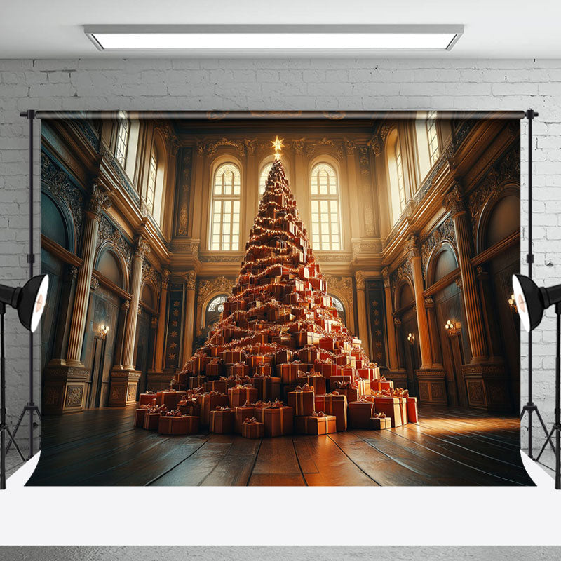 Aperturee - Aperturee Luxury Palace Gifts Xmas Trees Christmas Backdrop