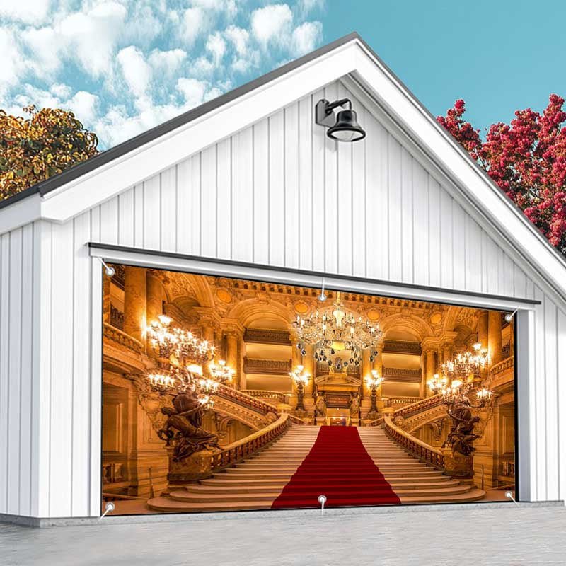 Aperturee - Aperturee Luxury Palace Stairs Architecture Garage Door Banner