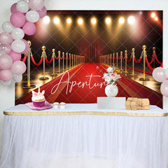 Aperturee - Aperturee Luxury Red Carpet Spotlight Birthday Party Backdrop