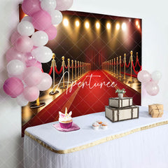 Aperturee - Aperturee Luxury Red Carpet Spotlight Birthday Party Backdrop