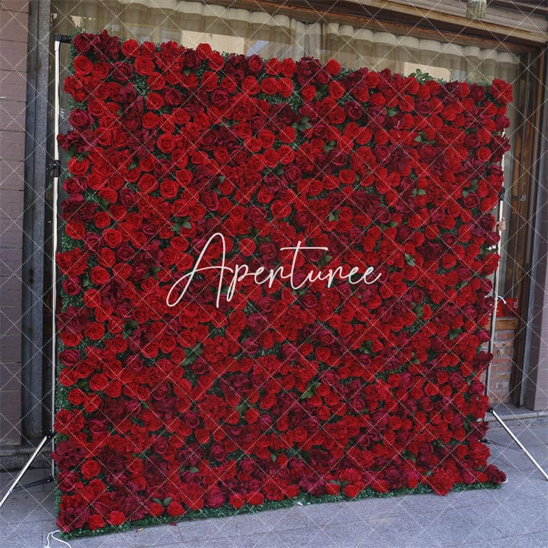 Aperturee - Aperturee Luxury Red Floral High Quality Bridal Shower Decor