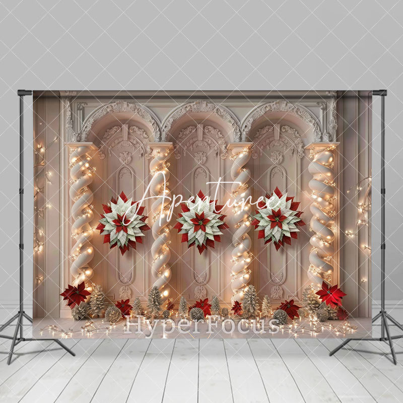 Aperturee - Aperturee Luxury Retro Wall Wreath Light Christmas Backdrop