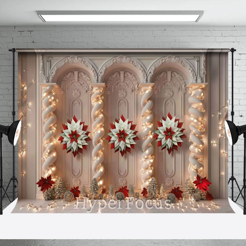 Aperturee - Aperturee Luxury Retro Wall Wreath Light Christmas Backdrop