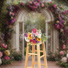 Aperturee - Aperturee Luxury White Arch Floral Garden Wedding Backdrop