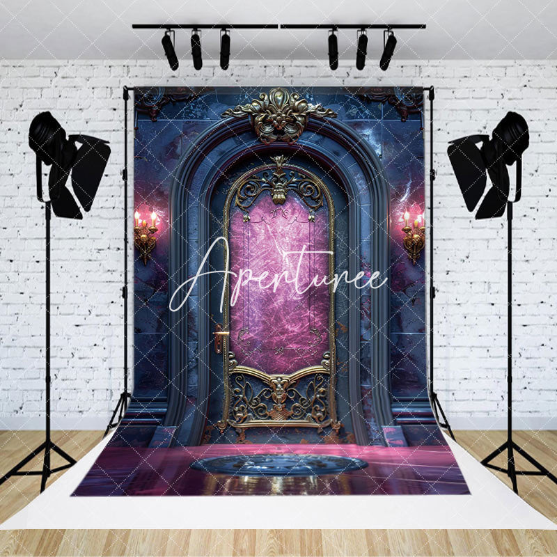 Aperturee - Aperturee Magic Purple Gorgeous Arch Door Portrait Backdrop