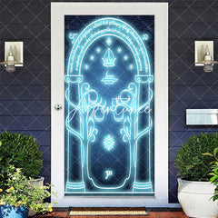 Aperturee - Aperturee Magical Blue Lighted Moria Gate Party Door Cover