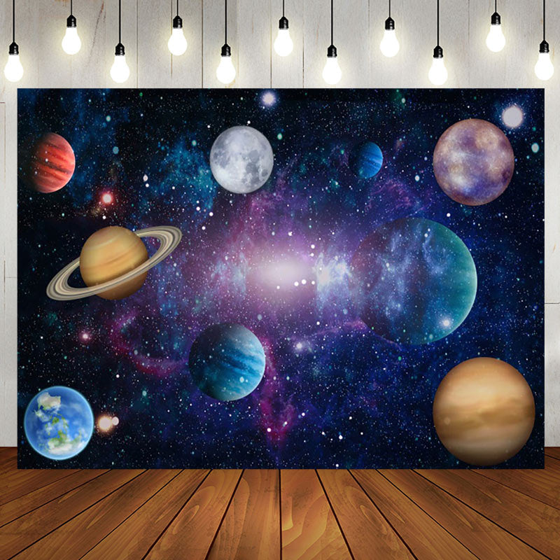 Aperturee - Aperturee Magical Dark Starry Galaxy Happy Birthday Backdrop