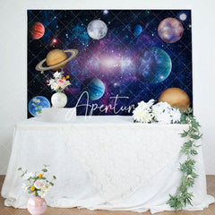 Aperturee - Aperturee Magical Dark Starry Galaxy Happy Birthday Backdrop