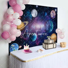 Aperturee - Aperturee Magical Dark Starry Galaxy Happy Birthday Backdrop