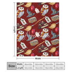 Aperturee - Aperturee Magical School Preppy Fantasy Dark Red Custom Blanket