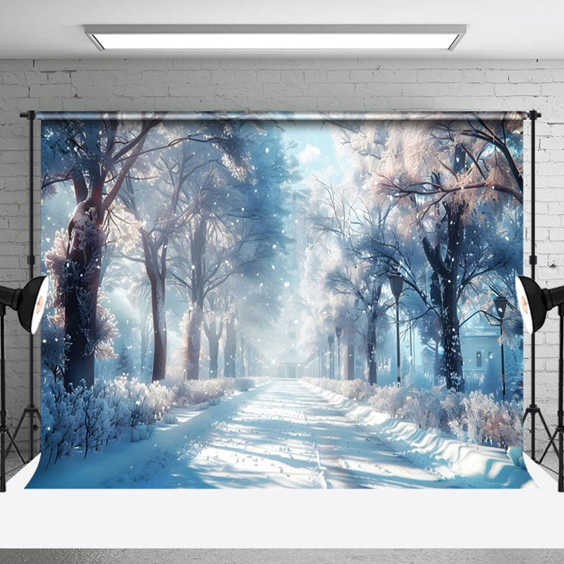 Aperturee - Aperturee Magical Winter Forest Glistening Crystal Backdrop