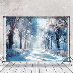 Aperturee - Aperturee Magical Winter Forest Glistening Crystal Backdrop