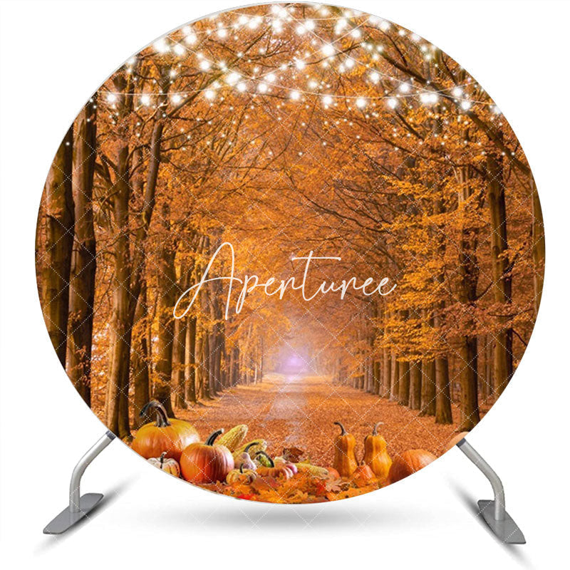 Aperturee - Aperturee Maple Grove Light Strip Pumpkin Round Autumn Backdrop