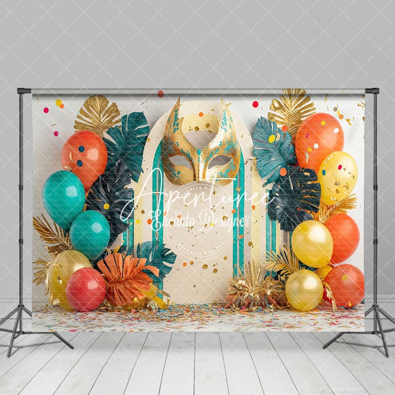 Aperturee - Aperturee Masquerade Arch Wall Balloons Photography Backdrop