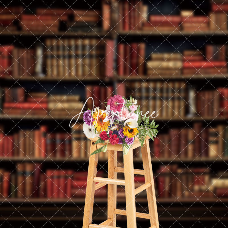 Aperturee - Aperturee Medieval Retro Anicent Brown Bookcase Photo Backdrop