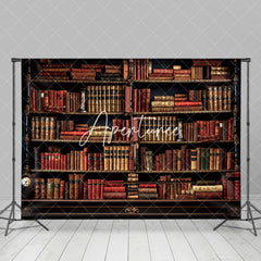 Aperturee - Aperturee Medieval Retro Anicent Brown Bookcase Photo Backdrop