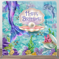 Aperturee - Aperturee Mermaid Ocean Clam Shell Square Tension Backdrops For Birthday