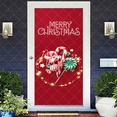 Aperturee - Aperturee Merry Christmas Cane Candy Red Party Door Cover