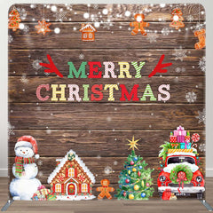 Aperturee - Aperturee Merry Christmas Celebration Wooden Pillow Case Backdrop