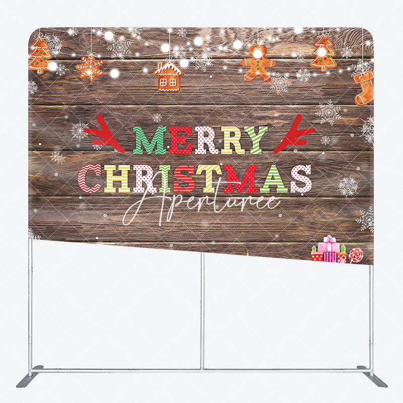 Aperturee - Aperturee Merry Christmas Celebration Wooden Pillow Case Backdrop