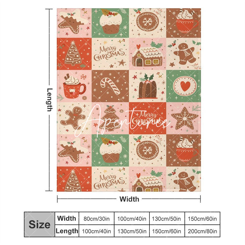 Aperturee - Aperturee Merry Christmas Star Tree Cute Pattern Print Blanket