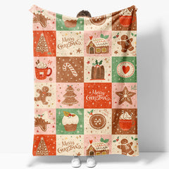 Aperturee - Aperturee Merry Christmas Star Tree Cute Pattern Print Blanket