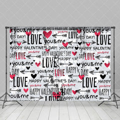 Aperturee - Aperturee Messy Repeated Love Happy Valentines Day Backdrop