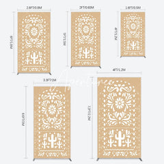 Aperturee - Aperturee Mexican Brown White Pattern Birthday Rectangle Backdrop