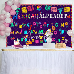 Aperturee - Aperturee Mexican Inspired Alphabet Colorful Design Backdrop