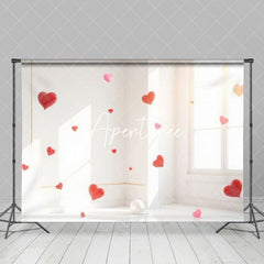 Aperturee - Aperturee Minimalist Red Heart Bubbles Valentines Day Backdrop