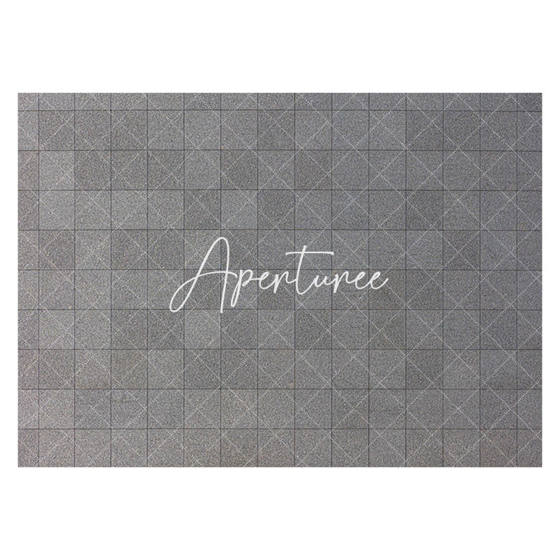 Aperturee - Aperturee Modern Grey Stone Pattern Plaid Rubber Floor Mat