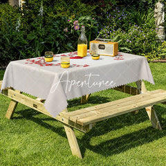 Aperturee - Aperturee Modern Style Red Plant Accented Heart Tablecloth