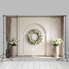 Aperturee - Aperturee Modern Wall Wreath Floral Vase Wedding Photo Backdrop