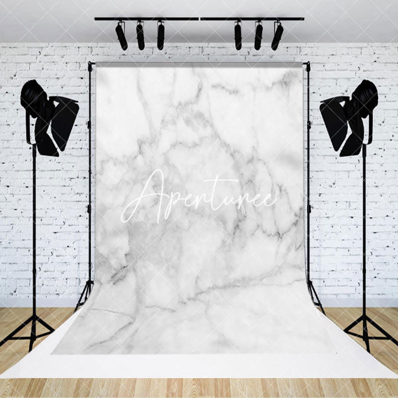 Aperturee - Aperturee Modern White Black Marbled Texture Pattern Backdrop